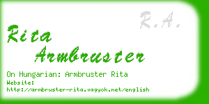 rita armbruster business card